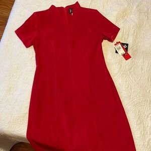 Vintage suede red dress